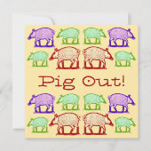 Varken uit op onze plaats - BBQ Party Kaart (Voorkant)