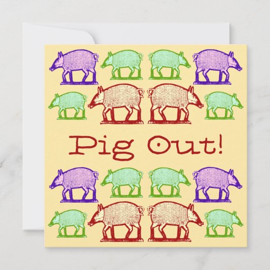 Varken uit op onze plaats - BBQ Party Kaart (Voorkant)