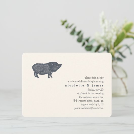 Varken | Uitnodiging tot heroefening van het dine (Staand voorkant)