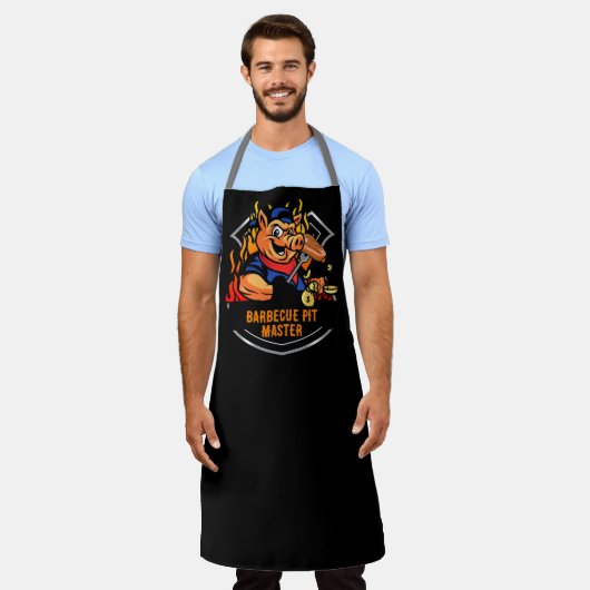 Varken Varkensbarbecue Pit Master Pret  Schort (Gedragen)