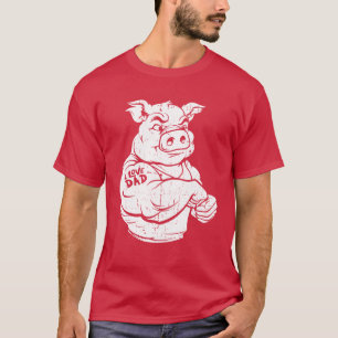 Varken Varkensvlees Biceps tattoo Ik hou van papa T-shirt