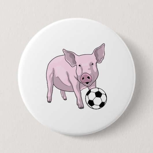Varken Voetballer Voetbal Ronde Button 7,6 Cm (Voorkant)
