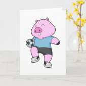 Varken Voetbalspeler Voetbal Kaart (Gele Bloem)