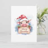 Varken Vrolijk Kerstfeest Feestdagenkaart (Staand voorkant)