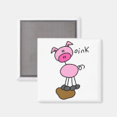 Varken zegt roze T-shirts en geschenken Magneet (Voorkant / Achterkant)