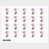 Varken zegt roze T-shirts en geschenken Ronde Sticker (Vel)