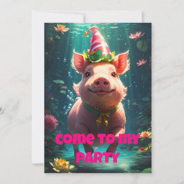 Varken zwemmen in feest Pet Aankondiging