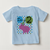 Varkens 2e verjaardag T shirten en cadeaus (Voorkant)
