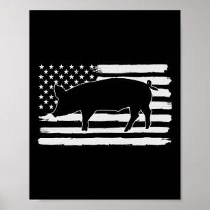 Varkens 4 juli Vlag van de Verenigde Staten van Am Poster