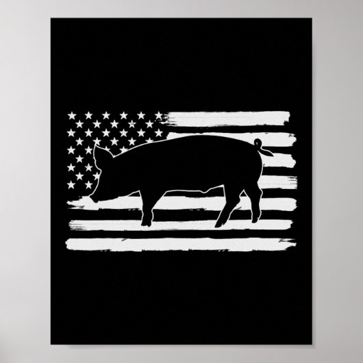Varkens 4 juli Vlag van de Verenigde Staten van Am Poster (Voorkant)