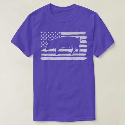 Varkens 4 juli VS - vlag Amerikaanse premie T-shirt (Design voorkant)