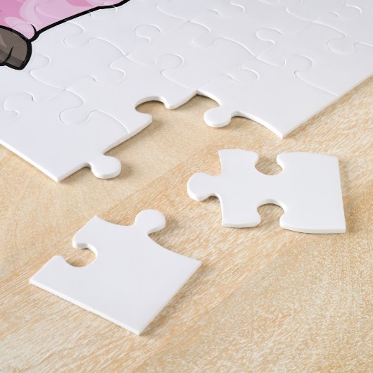 Varkens als Bodybuilder met grote bovenarm Legpuzzel (Zijkant)