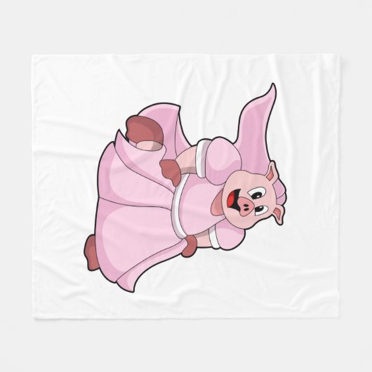 Varkens als Bride met een bruiloft Fleece Deken (Voorkant (Horizontaal))