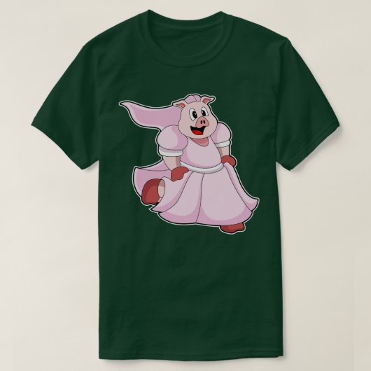 Varkens als Bride met een bruiloft T-shirt (Design voorkant)