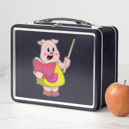 Varkens als leraar met boek (In situ)