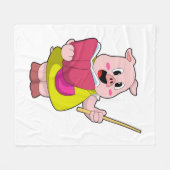 Varkens als leraar met boek fleece deken (Voorkant (Horizontaal))