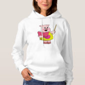 Varkens als leraar met boek hoodie (Voorkant)