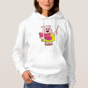 Varkens als leraar met boek hoodie