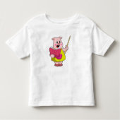 Varkens als leraar met boek kinder shirts (Voorkant)