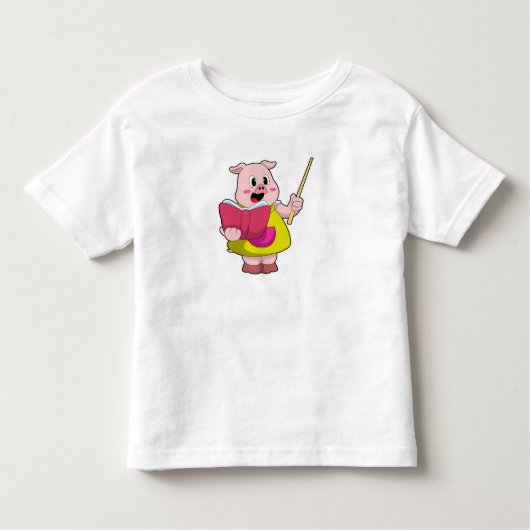 Varkens als leraar met boek kinder shirts (Voorkant)