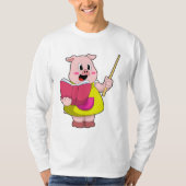 Varkens als leraar met boek t-shirt (Voorkant)