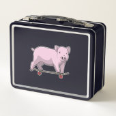 Varkens als Skater met Skateboard (Achterkant)