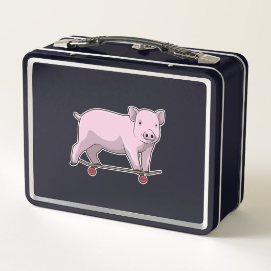 Varkens als Skater met Skateboard (Achterkant)