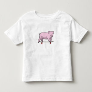 Varkens als Skater met Skateboard Kinder Shirts