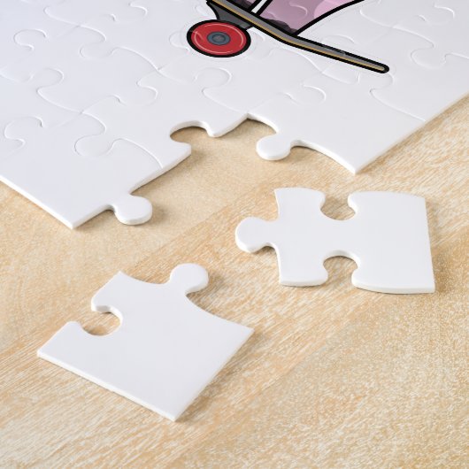 Varkens als Skater met Skateboard Legpuzzel (Zijkant)
