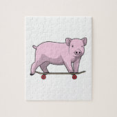 Varkens als Skater met Skateboard Legpuzzel (Verticaal)