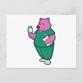 Varkens als verpleegster met medicijn briefkaart (Voorkant)