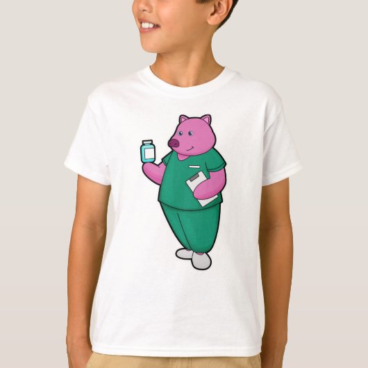 Varkens als verpleegster met medicijn t-shirt (Voorkant)