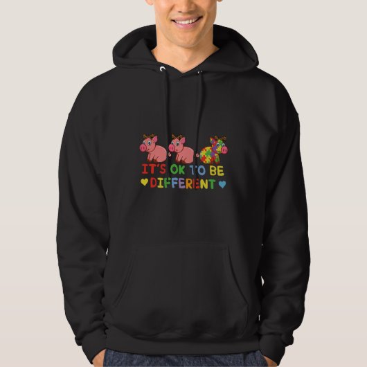 Varkens anders Oke Speciaal bewustzijn van Puzzle Hoodie (Voorkant)