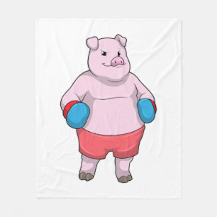 Varkens bij Boxing met boxinghandschoenen Fleece Deken