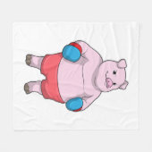 Varkens bij Boxing met boxinghandschoenen Fleece Deken (Voorkant (Horizontaal))