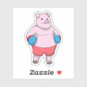 Varkens bij Boxing met boxinghandschoenen Sticker (Vel)