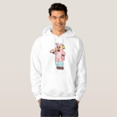 Varkens bij Cricket met cricket bat Hoodie (Voorkant volledig)