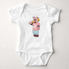 Varkens bij Cricket met cricket bat Romper