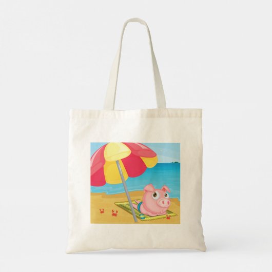 Varkens bij de strand Canvas tas (Achterkant)