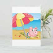 Varkens bij de stranduitvindingen kaart (Staand voorkant)