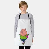 Varkens bij gealigneerde schaatsen met schaatsen v schort (Gedragen)