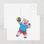 Varkens bij handbalsport briefkaart (Voorkant / Achterkant)