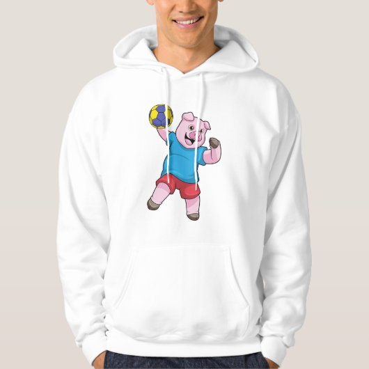 Varkens bij handbalsport hoodie (Voorkant)