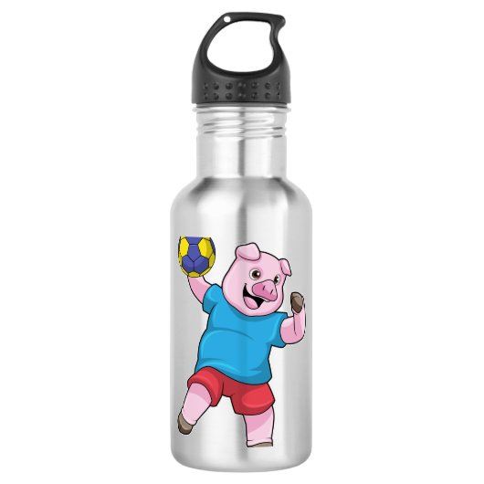 Varkens bij handbalsport waterfles  (Voorkant)