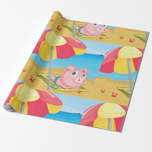 Varkens bij het baksteenpapier cadeaupapier (Uitgerold)