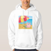 Varkens bij het Mannen strand Hoodie (Voorkant)
