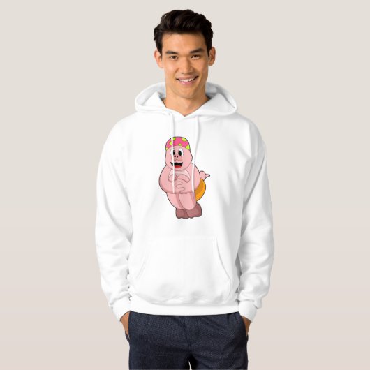 Varkens bij het pompen in water hoodie (Voorkant volledig)