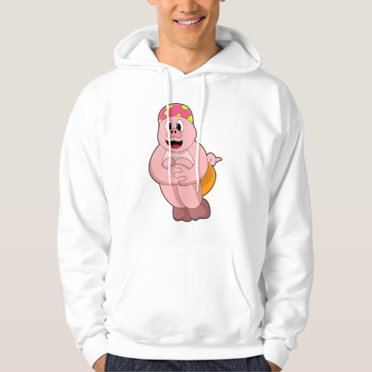 Varkens bij het pompen in water hoodie (Voorkant)