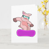 Varkens bij Snowboard Sports & Ski Goggles Kaart (Gele Bloem)