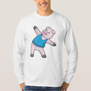 Varkens bij Yoga Stretching T-shirt